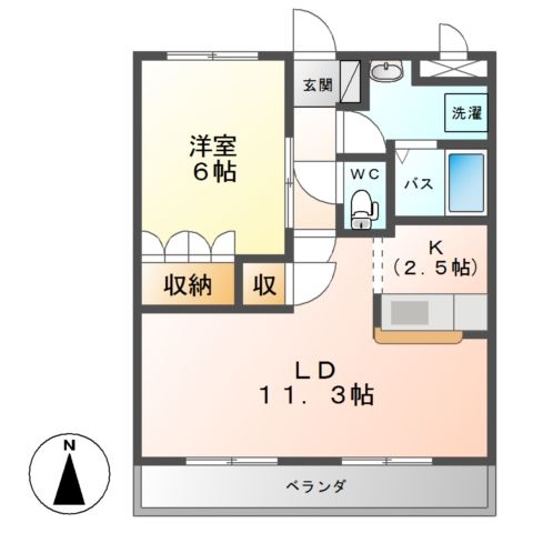 Ｍｉｌｋｙway（ミルキーウェイ） 2階の物件の間取図