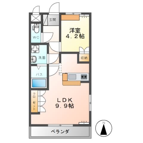 Ｖｅｇa（ベガ） 2階の物件の間取図