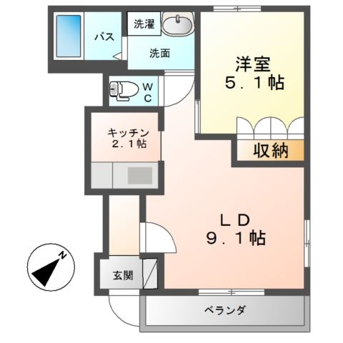 ＬＲ（エルアール） 1階の物件の間取図