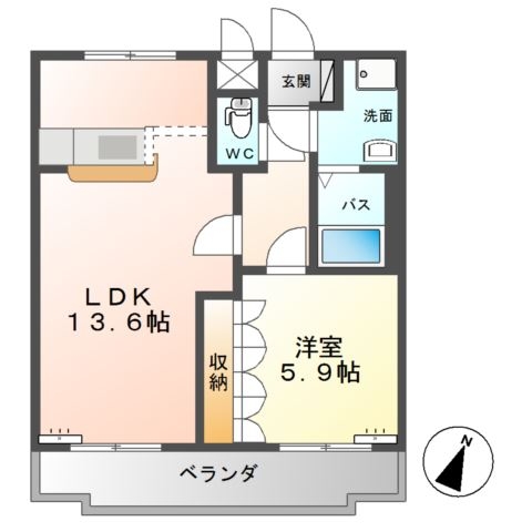 クレストール 1階の物件の間取図