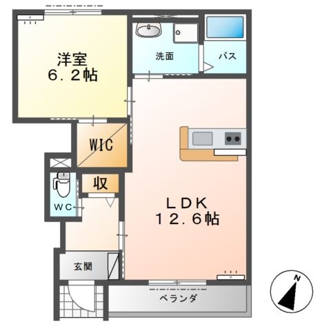 モア・クレア 1階の物件の間取図