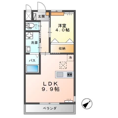高尾崎 NEW TOWN　La・Ｔｅｒｒｅ F 1階の物件の間取図