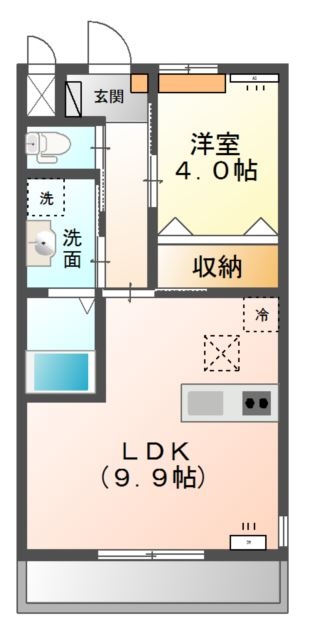 高尾崎 NEW TOWN　La・Ｔｅｒｒｅ F 2階の物件の間取図
