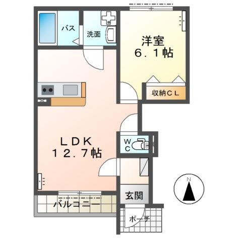シャロームコートJ 1階の物件の間取図