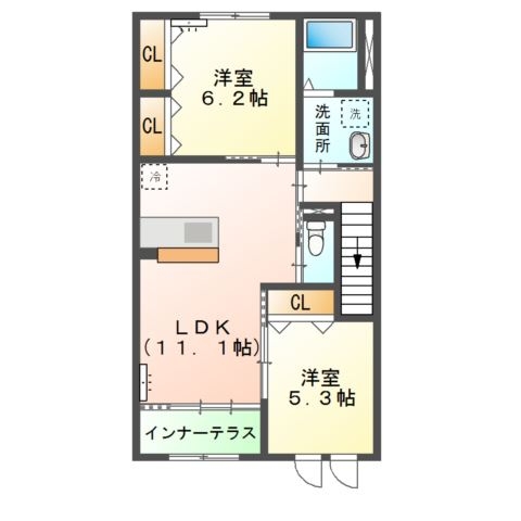 FK1 2階の物件の間取図