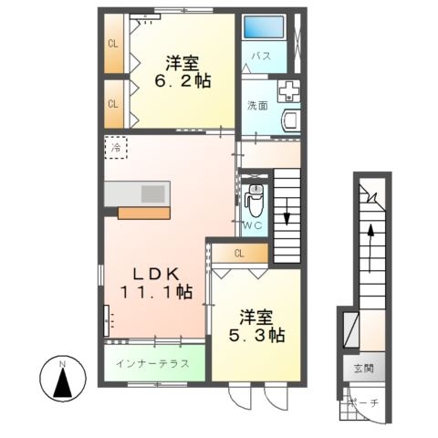 FK1 2階の物件の間取図