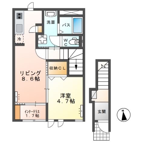 Ａｍｂｉｔｉｏｎ　Ⅰ 2階の物件の間取図