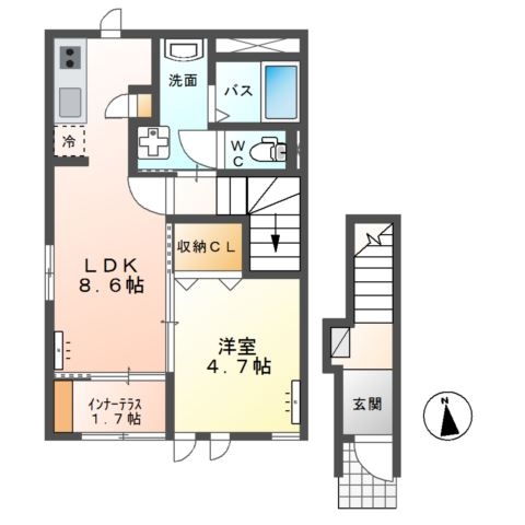Ａｍｂｉｔｉｏｎ　Ⅱ 2階の物件の間取図