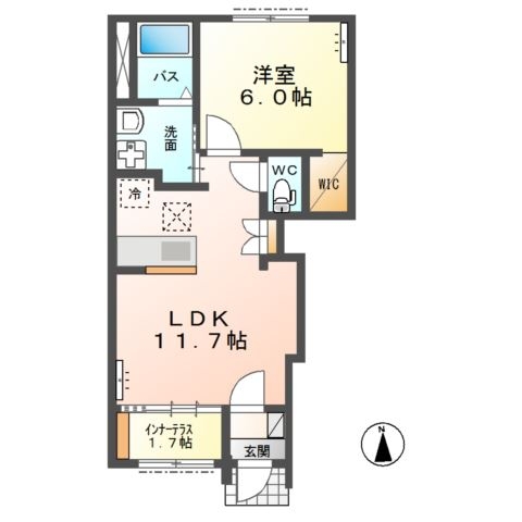 シェル　フローラ 1階の物件の間取図