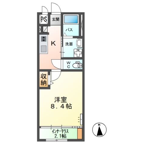 アルモニーコンフォール 1階の物件の間取図