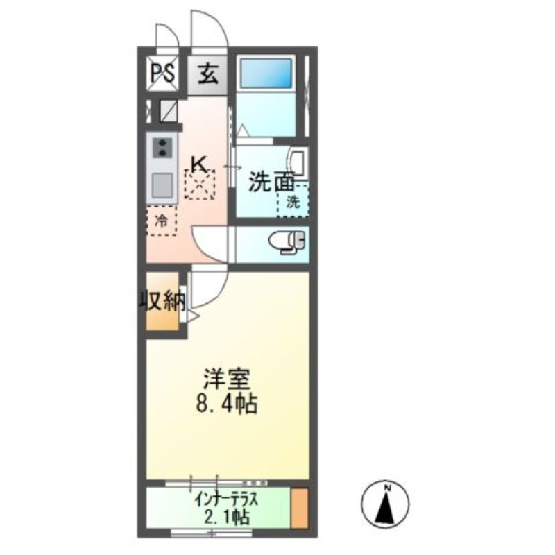 アルモニーコンフォール 1階の物件の間取図