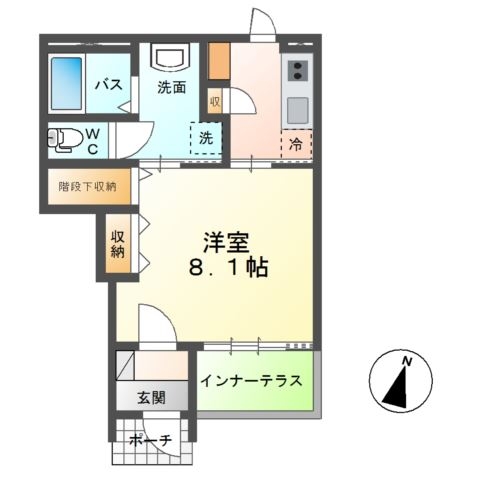 ラスターメールA 1階の物件の間取図