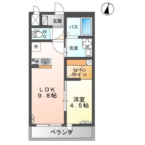 フリーレイ(Freely) 1階の物件の間取図