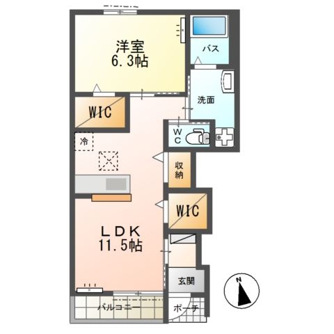 エクセルシオール 1階の物件の間取図