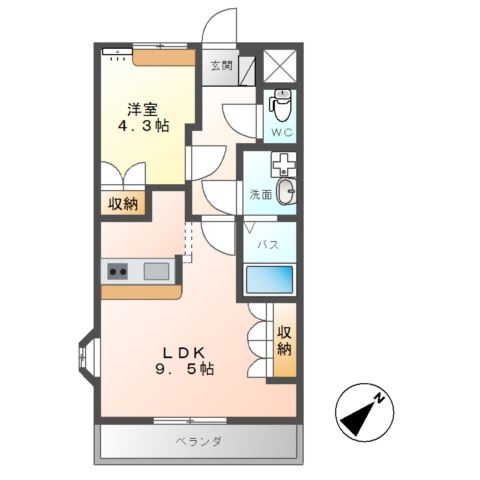 ローズハート 2階の物件の間取図