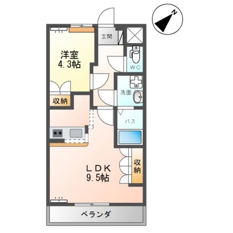 ローズハート 1階の物件の間取図