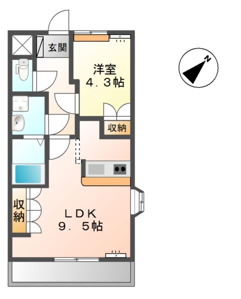 ローズハート 2階の物件の間取図