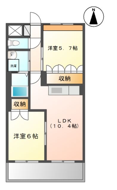 ディア・ベルジュ 3階の物件の間取図