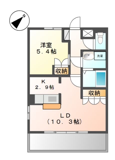 Ｌａ Ｇｒａｚｉａ（ラ・グラッツィア） 2階の物件の間取図