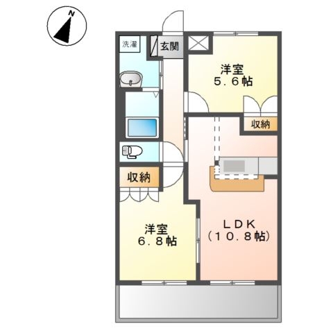 ロープン　ドローム 2階の物件の間取図