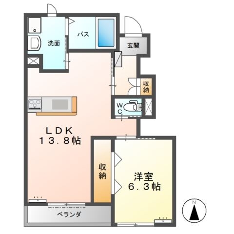マイ　リバーサイド 1階の物件の間取図