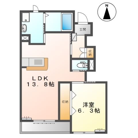 マイ　リバーサイド 1階の物件の間取図