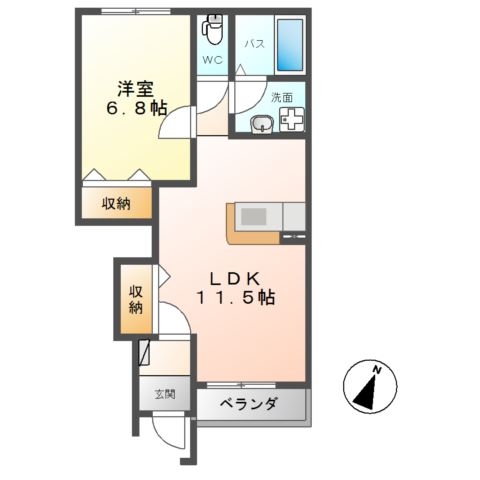 アドヴァンス土合 1階の物件の間取図