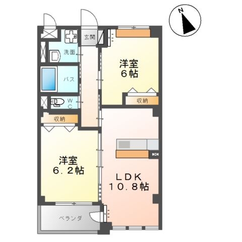 ラポール 2階の物件の間取図