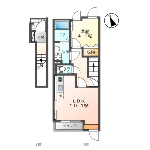 ひなた 2階の物件の間取図