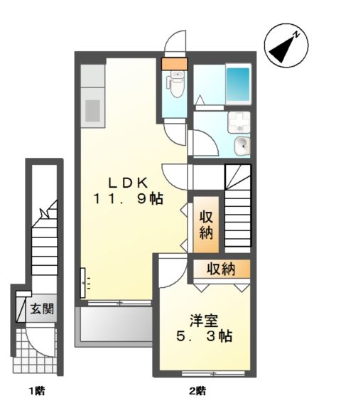 La-recolte(ラ・レコルト) 2階の物件の間取図