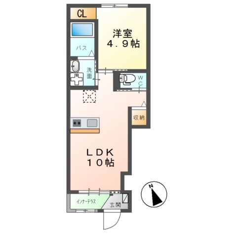 エスペランサ エスピーノ 1階の物件の間取図