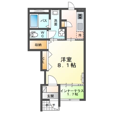 Suns Hill Ⅰ 1階の物件の間取図