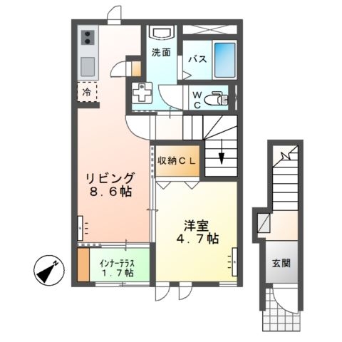 マウントリバー Ⅱ 2階の物件の間取図