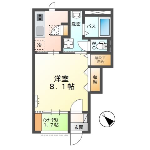 プルメリア 1階の物件の間取図
