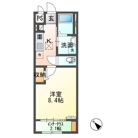 Ｓｕｚｕｒａｎ　Ｓｔｒａｄａ 1階の物件の間取図