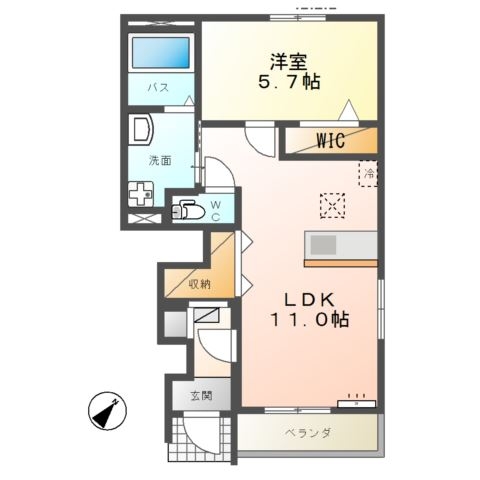 hermanaⅣ(エルマーナ) 1階の物件の間取図