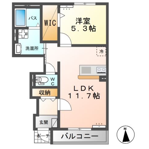 神栖市知手中央９丁目新築アパートⅠ（仮 1階の物件の間取図