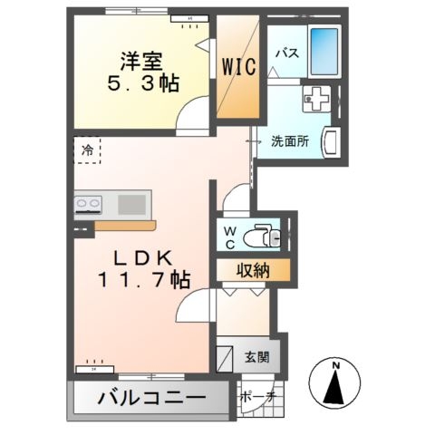 神栖市知手中央9丁目新築アパートⅡ（仮 1階の物件の間取図