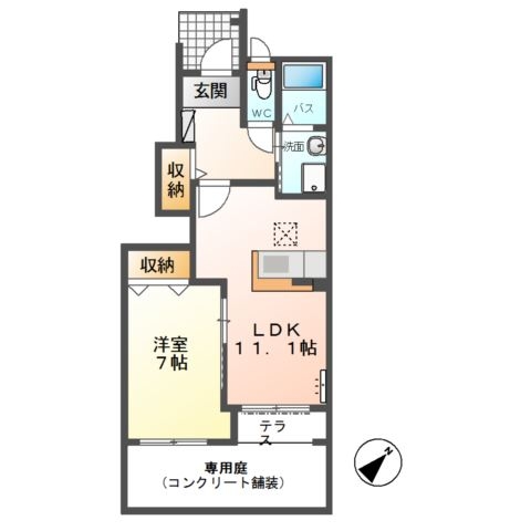 コンフォール 1階の物件の間取図