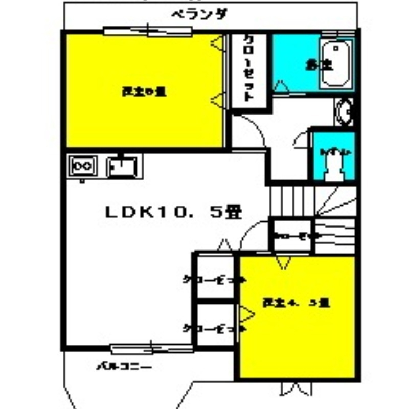メゾン　ド　アヴェニュー 2階の物件の間取図
