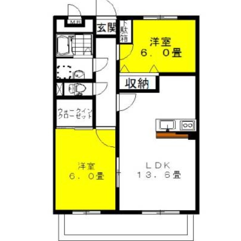 シティコートⅡ 2階の物件の間取図