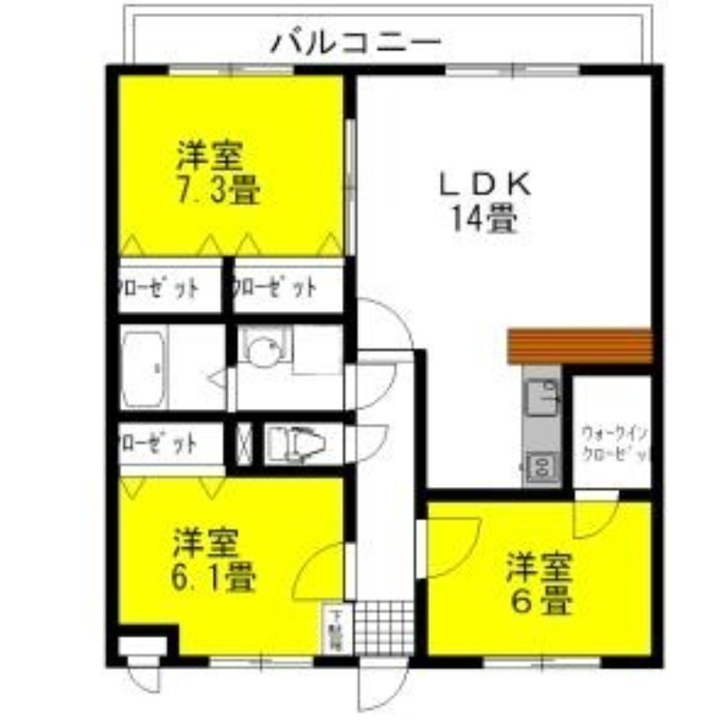 シティコートⅠ 2階の物件の間取図