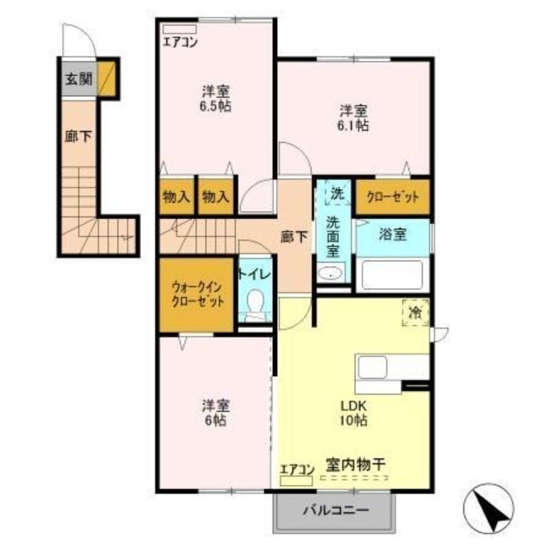 グランドゥール大野原　Ⅱ 2階の物件の間取図
