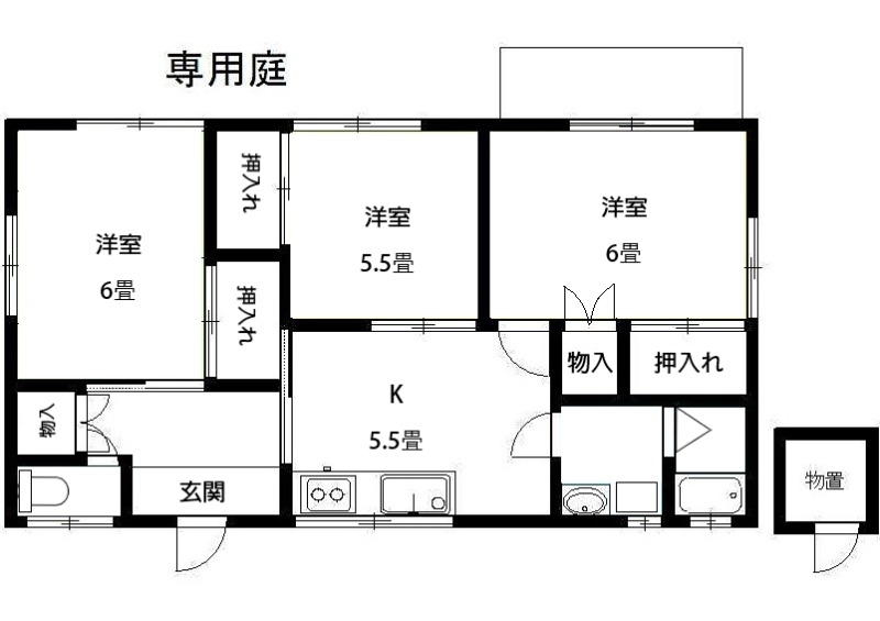 長尾アパート 1階の物件の間取図