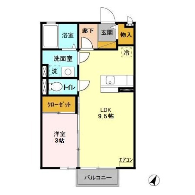 ポートスクエア　Ａ 2階の物件の間取図