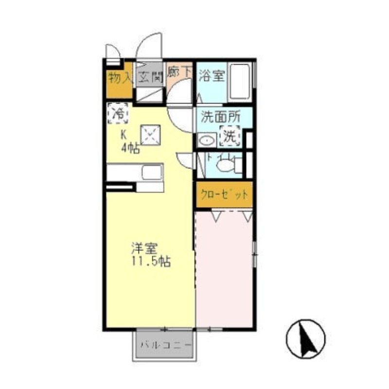 エミグランドハイム A 1階の物件の間取図