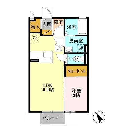 ユーメ・ハイム 1階の物件の間取図