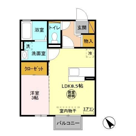 サングリエ B 2階の物件の間取図