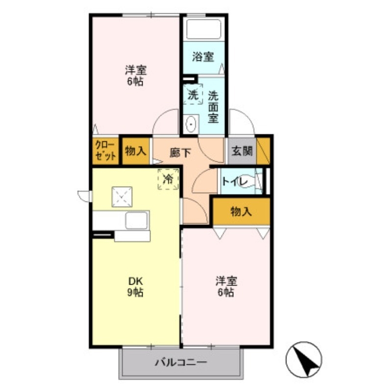 サンク・ルナ F 1階の物件の間取図