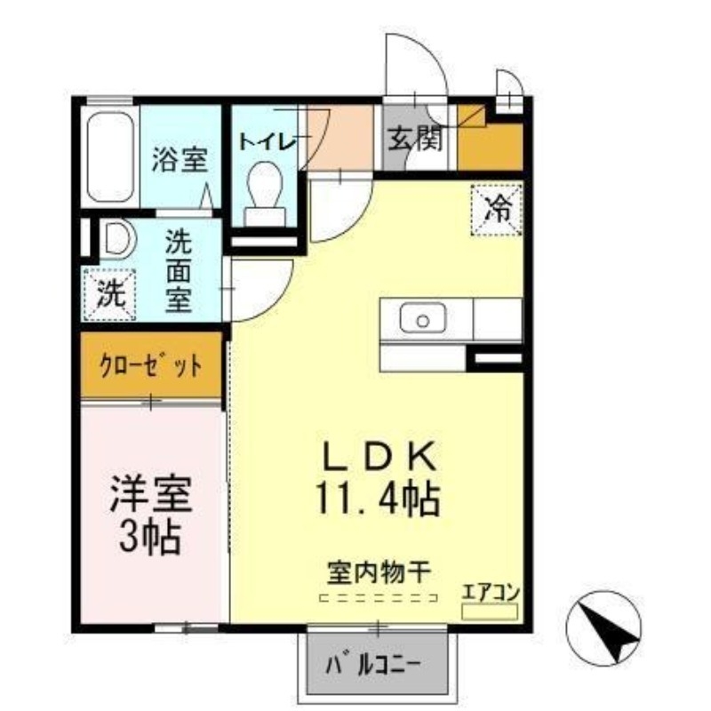 ラヴェスト・コート　A 2階の物件の間取図